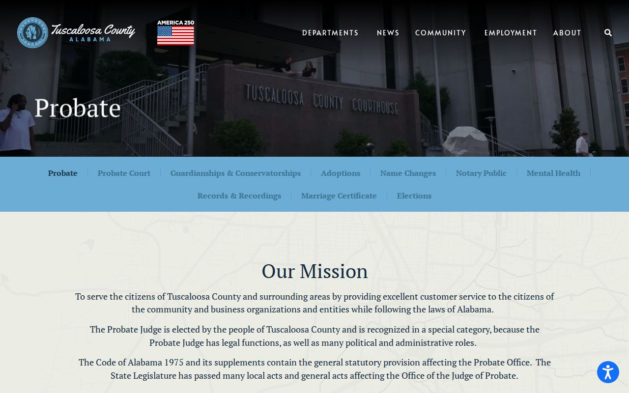 Tuscaloosa County Probate Office court date and docket source