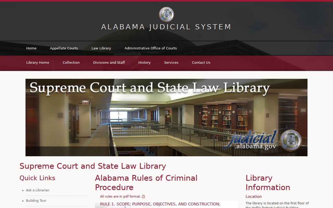 Official Alabama procedure rules relevant to Tuscaloosa County civil docket court structure