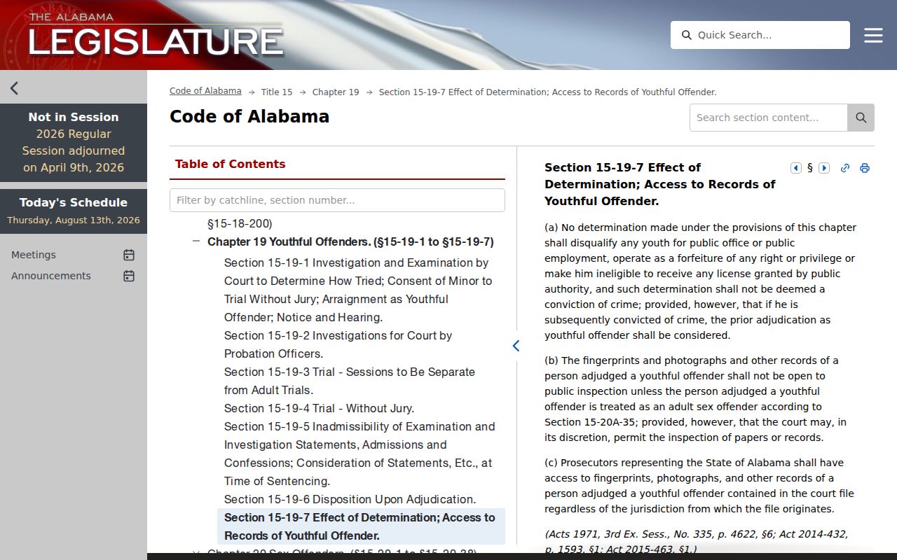 Confidentiality statute illustrating Tuscaloosa County civil docket access limits