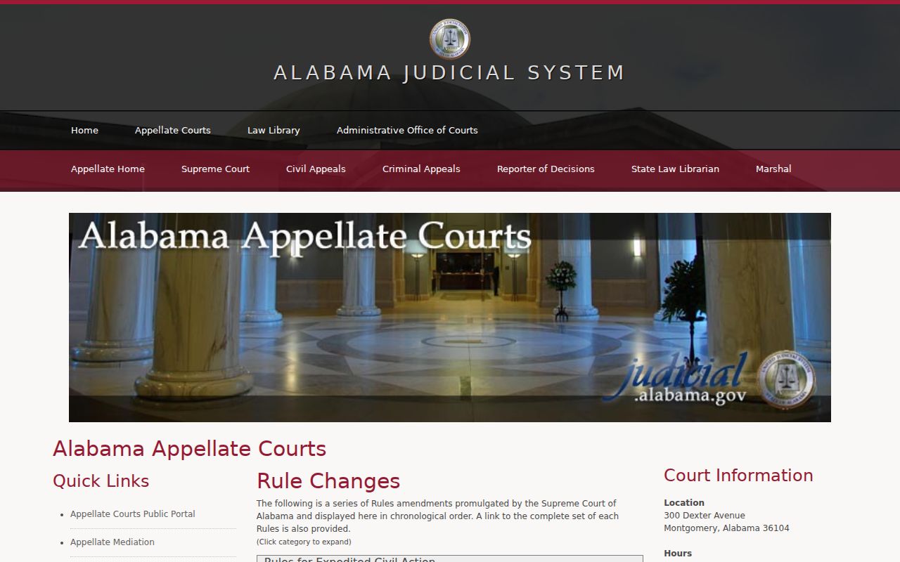 Official privacy rules index for Tuscaloosa County criminal docket access