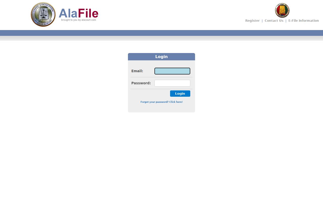 Tuscaloosa County electronic court filing access through AlaFile