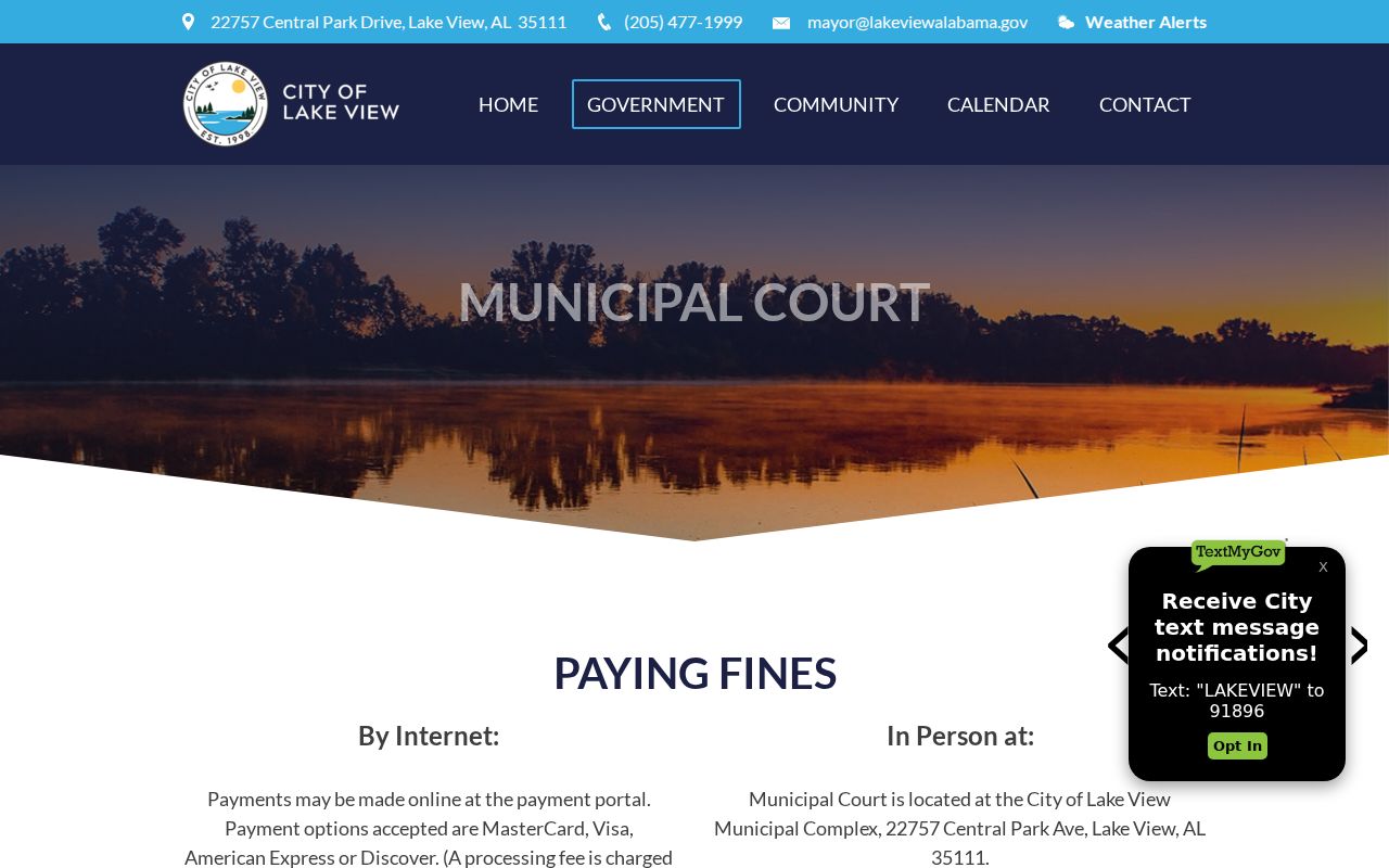 Lake View court docket official Municipal Court page