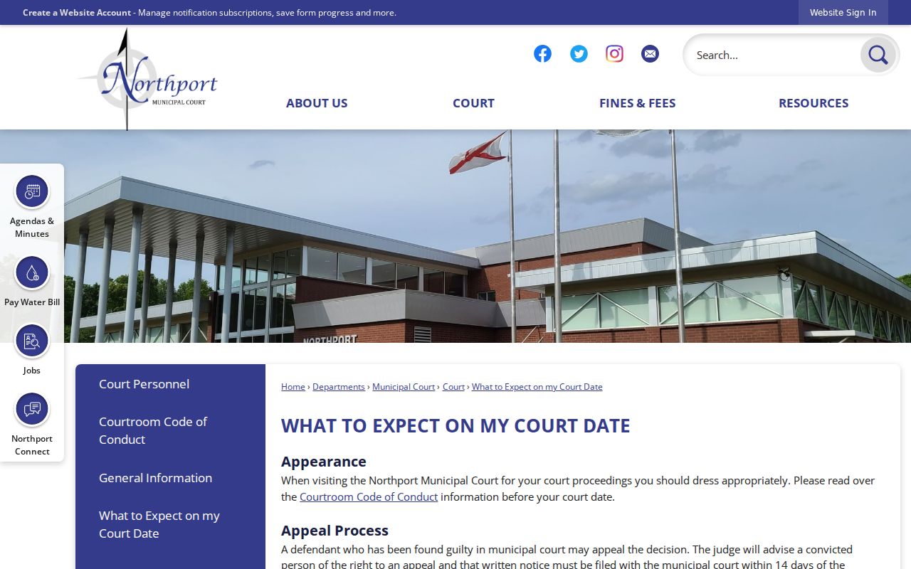 Northport court docket rights and failure to appear instructions