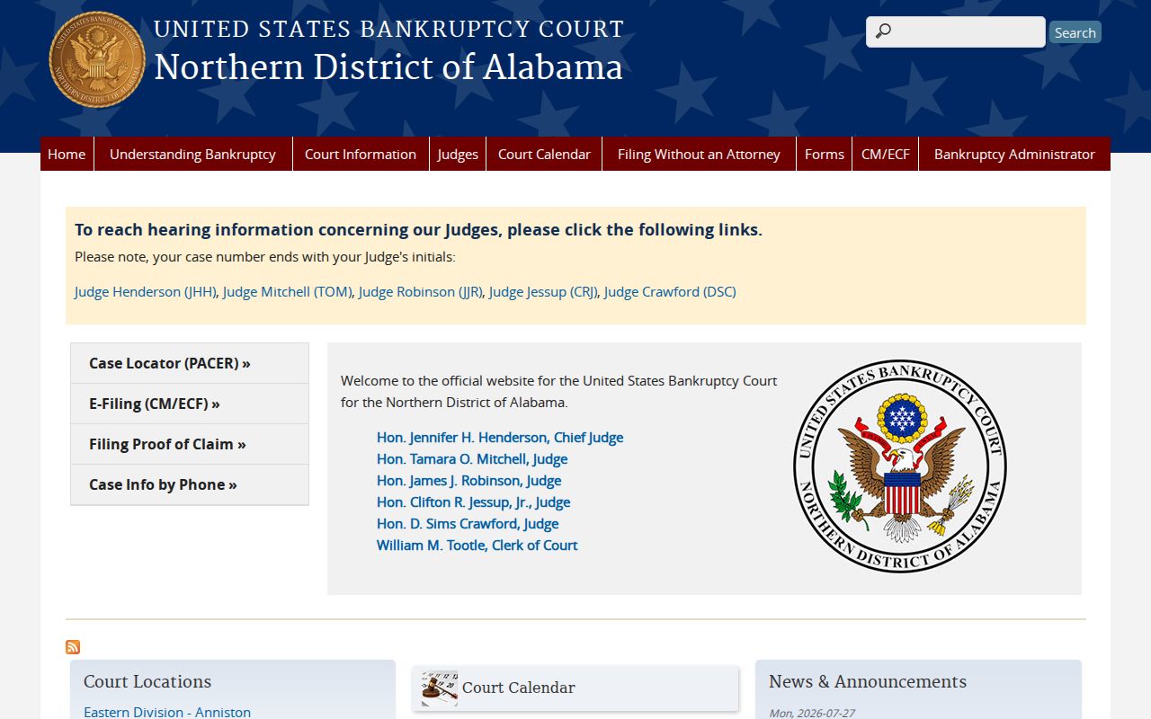 Tuscaloosa County traffic ticket bankruptcy court boundary