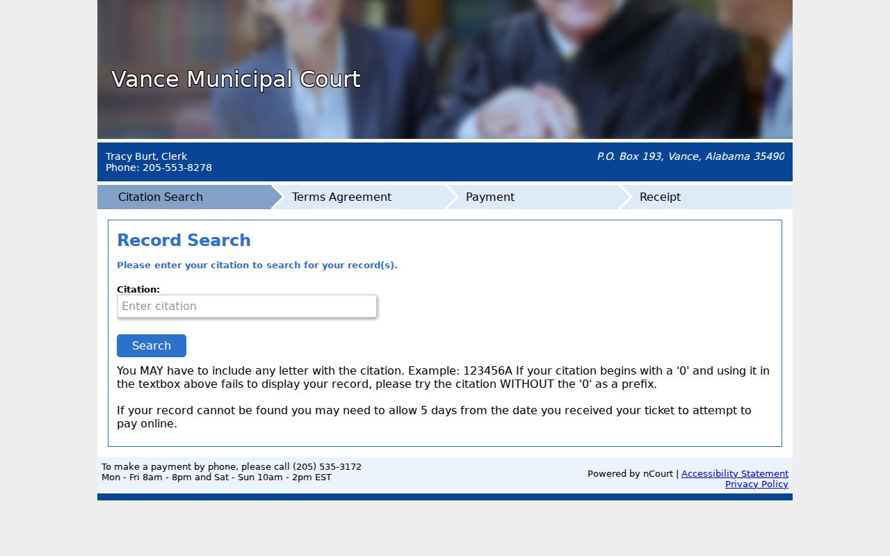 Vance court docket nCourt citation workflow